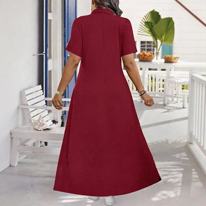 Uvelisse | Zip Collar Casual Maxi Dress