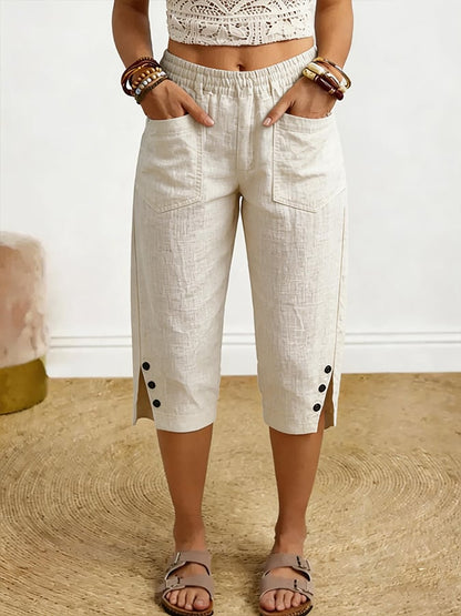Mirelia | Casual Pocket Capri Pants
