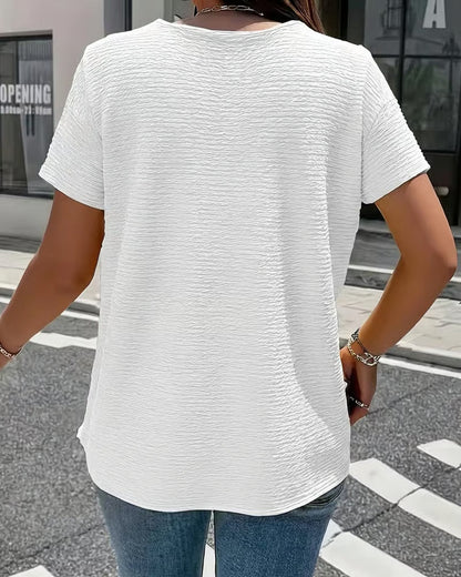 Mirelynn | Textured Button Detail Blouse