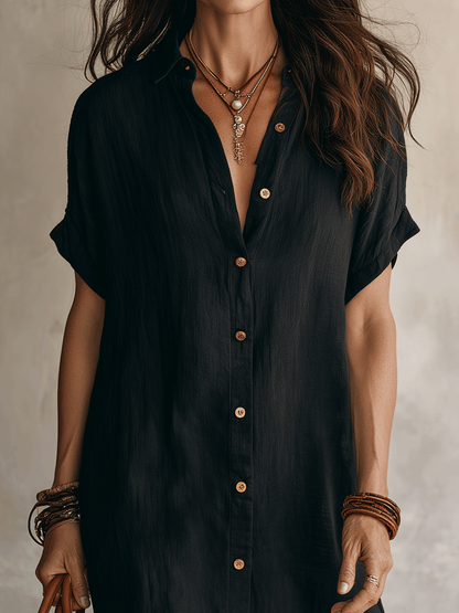 Corlina | Button Front Relaxed Shirt Dress