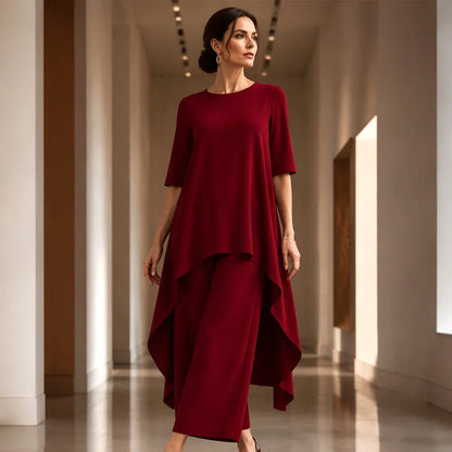 Ysella | Relaxed Asymmetric Wide Leg Pants Set