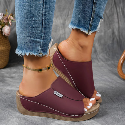 Mirelune | Casual Wedge Mule Sandals