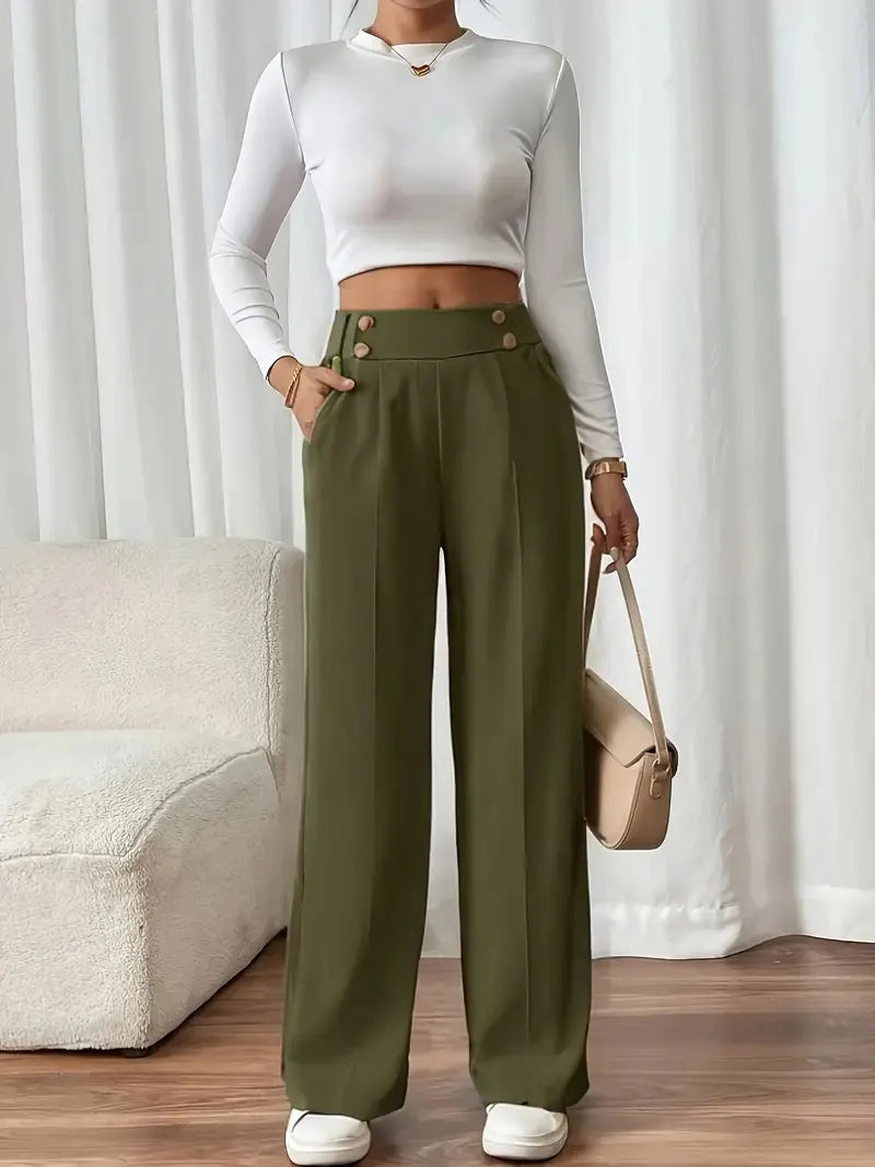 Vianne | Flattering High Waist Wide Leg Pants