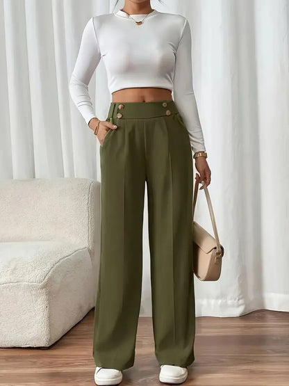 Vianne | Flattering High Waist Wide Leg Pants