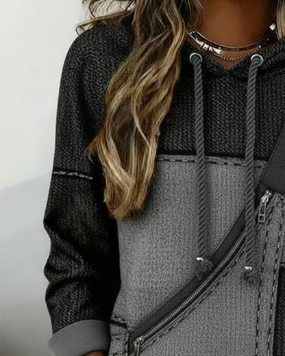 Adelia | Colorblock Zip Pocket Hoodie