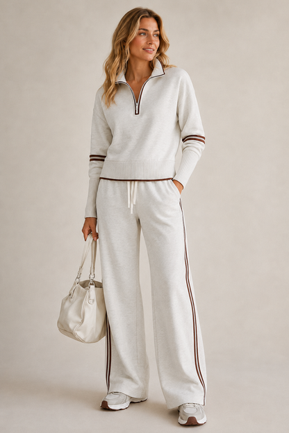 Quenara | Sporty Quarter Zip Two Piece Set