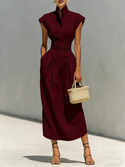 Celestielle | Structured Waist Midi Dress