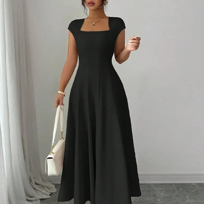 Aderyn | Elegant Square Neck Maxi Dress