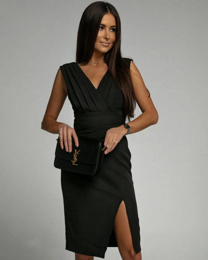 Alveria | Elegant Ruched Midi Dress