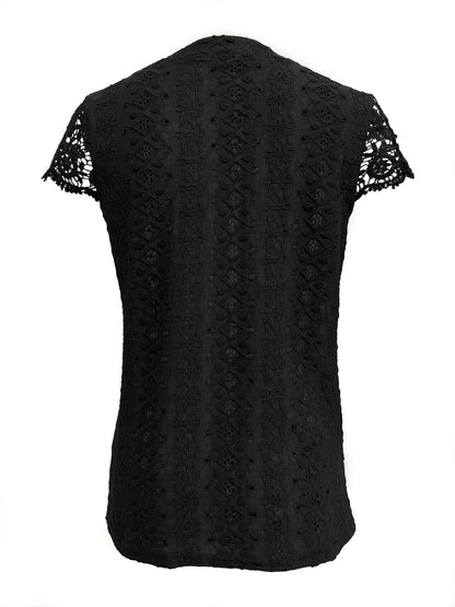 Delaine | Elegant Crochet Trim Blouse
