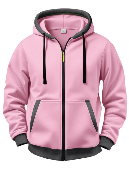 Lachlan | Contrast Trim Zip Up Hoodie