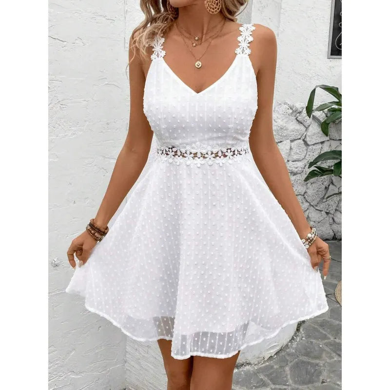 Delysia | Romantic Swiss Dot Mini Dress