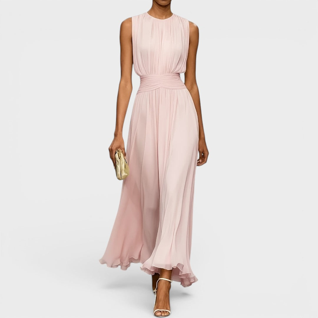 Beatrix | Elegant Pleated Waist Maxi Dress