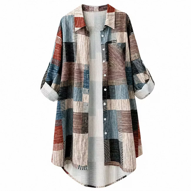 Leovina | Relaxed Printed Button Front Jacket