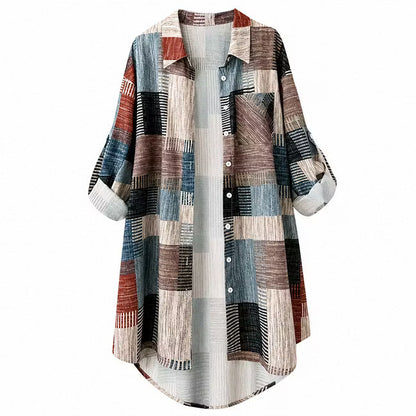 Leovina | Relaxed Printed Button Front Jacket