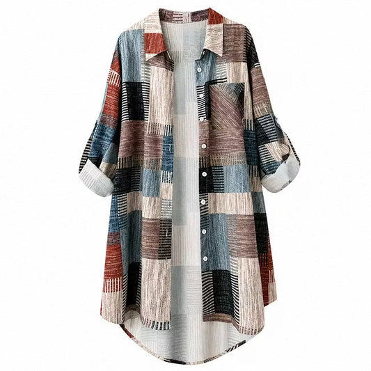 Leovina | Relaxed Printed Button Front Jacket