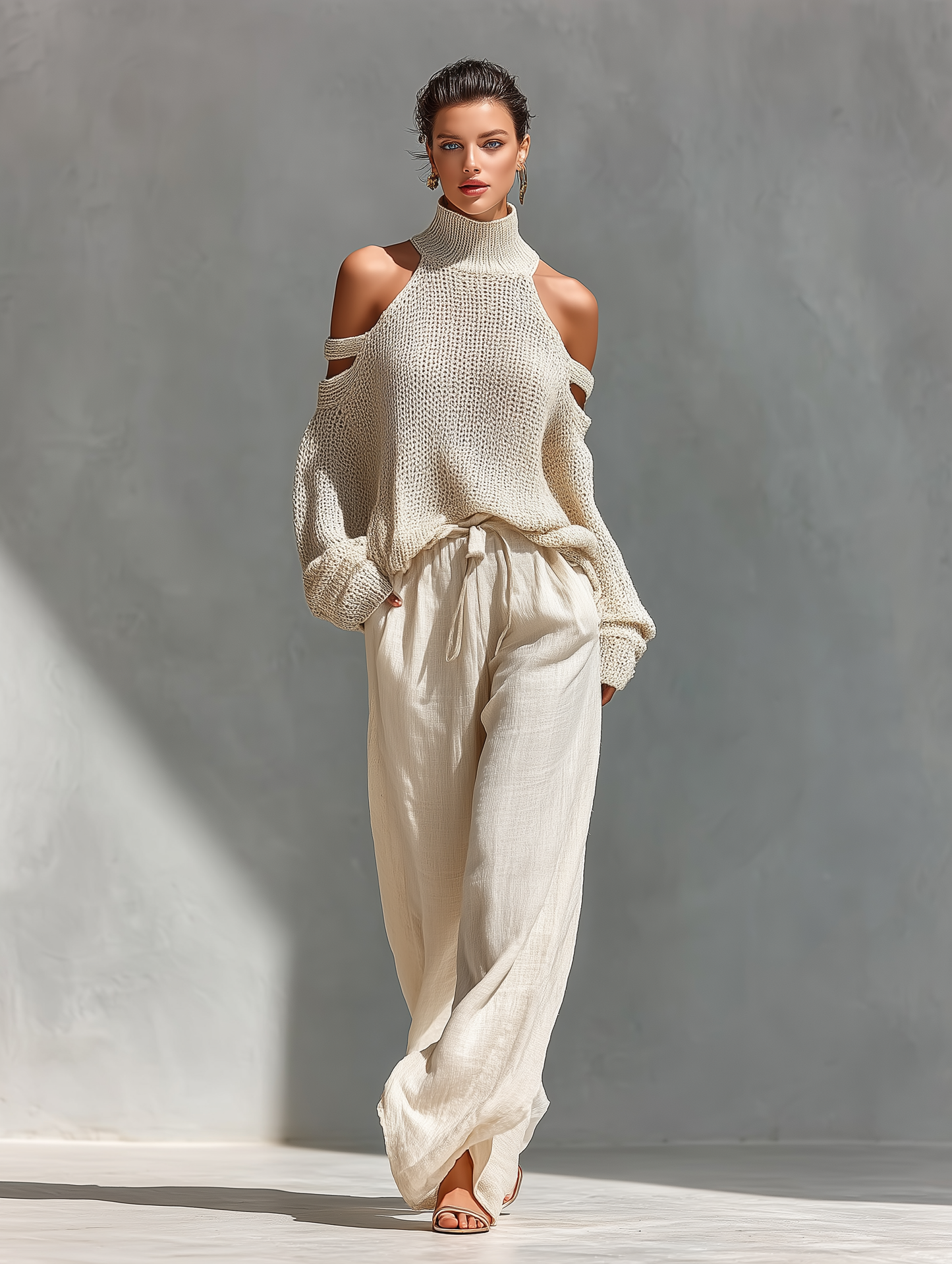 Quinvera | Cold Shoulder Knitwear Two Piece Set