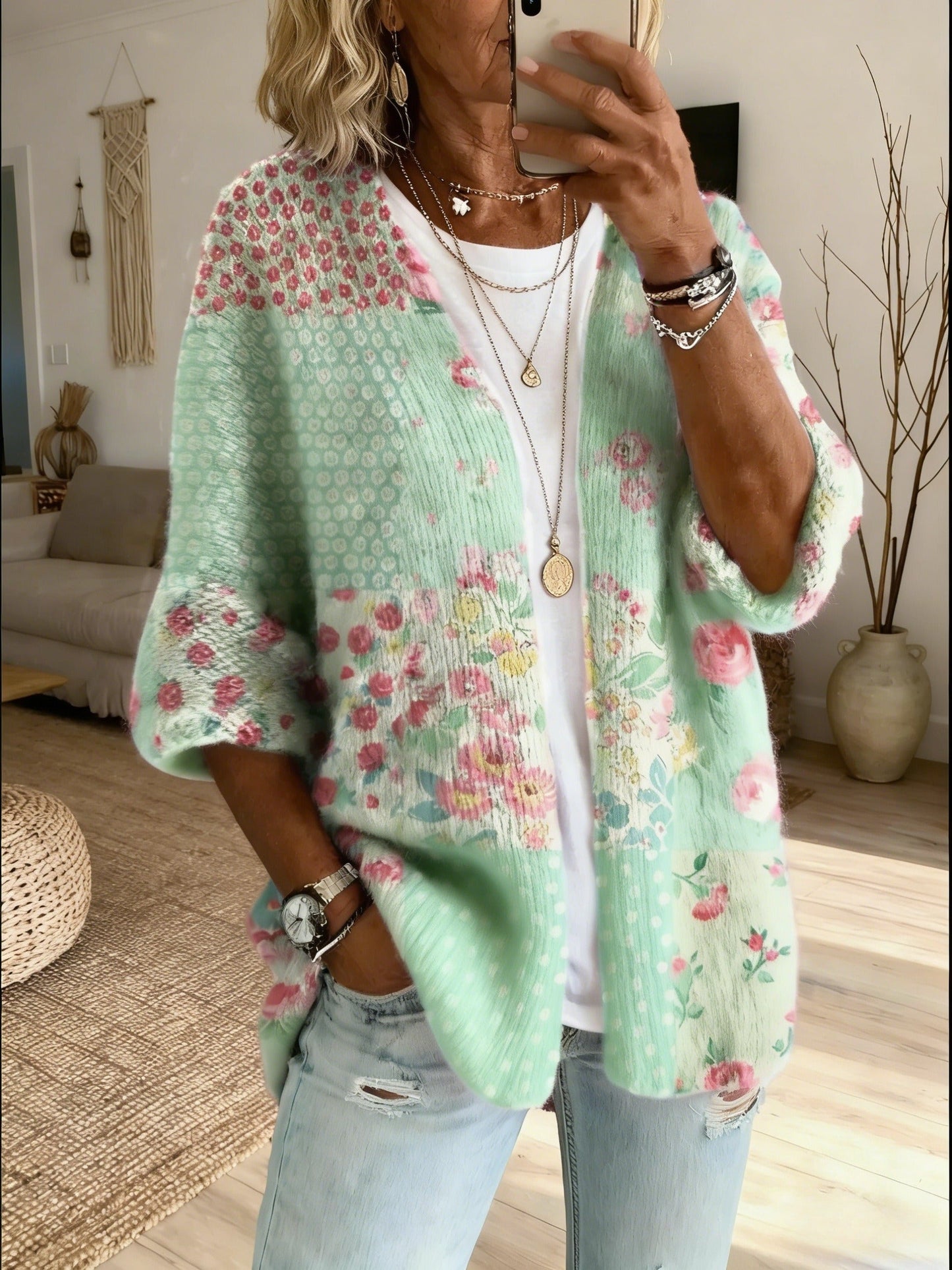 Solara | Floral Patchwork Cardigan