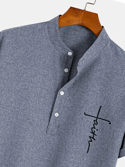 Tavrion | Henley Collar Casual Summer Shirt