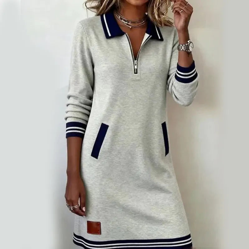 Yveline | Classic Quarter Zip Polo Dress