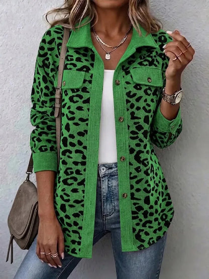 Penhalia | Button Front Animal Print Cardigan