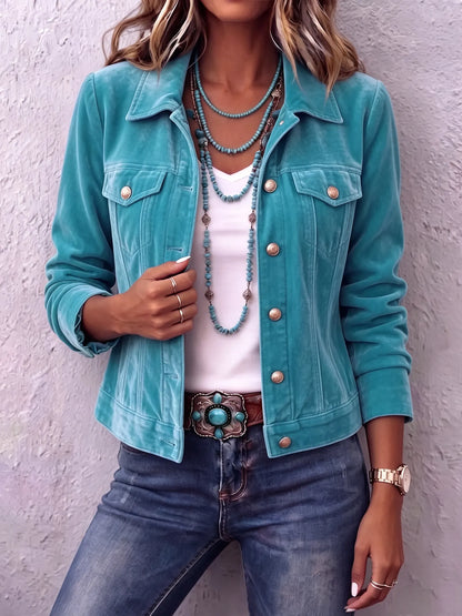 Coriselle | Casual Velvet Button Jacket