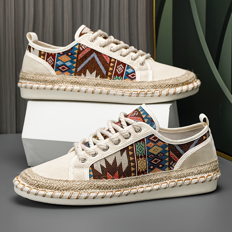 Langston | Canvas Tribal Lace Up Sneakers