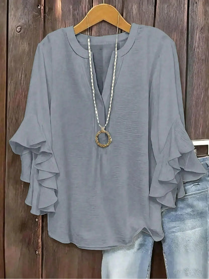 Evarisse | Graceful Ruffle Sleeve Blouse
