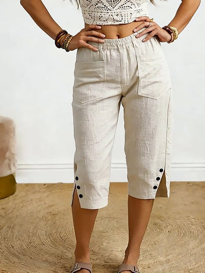Mirelia | Casual Pocket Capri Pants