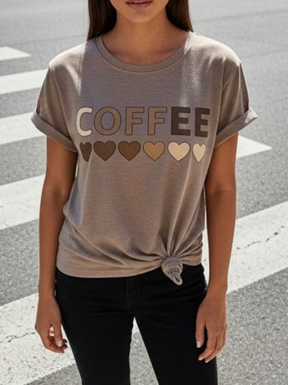 Hadessa | Coffee Heart Graphic T-Shirt
