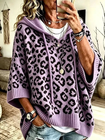 Loxley | Leopard Hooded Knit Sweater