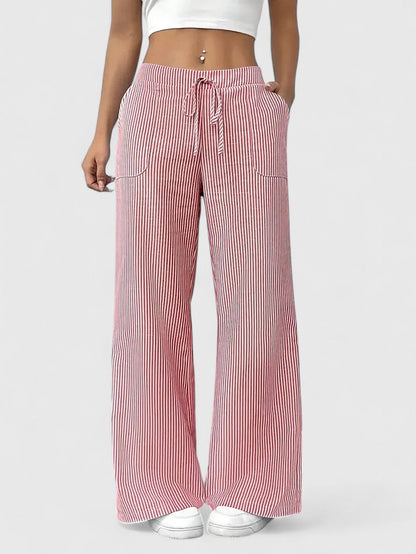 Ainsleigh | Striped Wide Leg Lounge Trousers