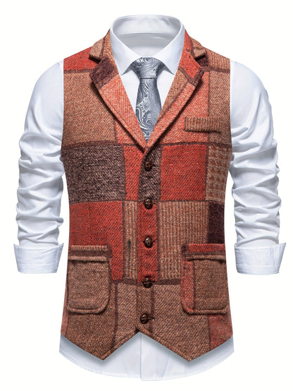 Garran | Patchwork Button Front Waistcoat