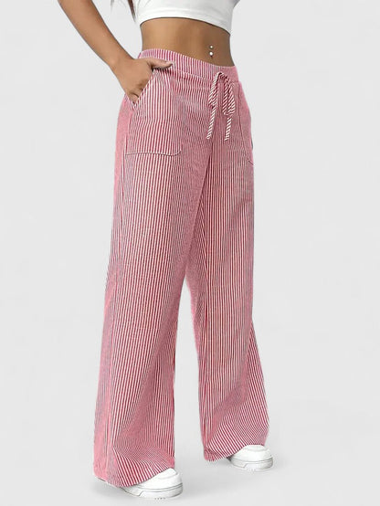 Ainsleigh | Striped Wide Leg Lounge Trousers