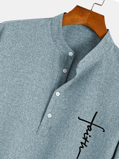 Tavrion | Henley Collar Casual Summer Shirt