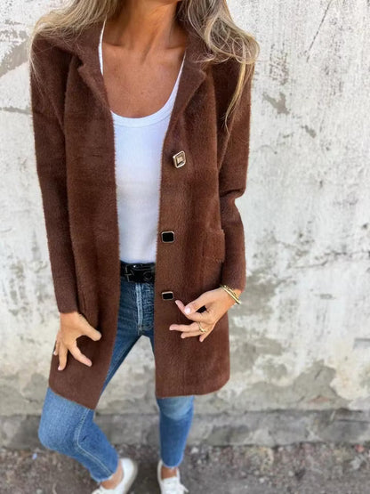 Florissa | Soft Touch Longline Button Coat