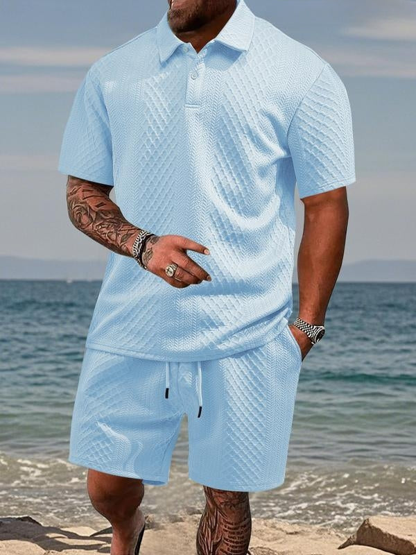 Zyvantex | Textured Polo Two Piece Set