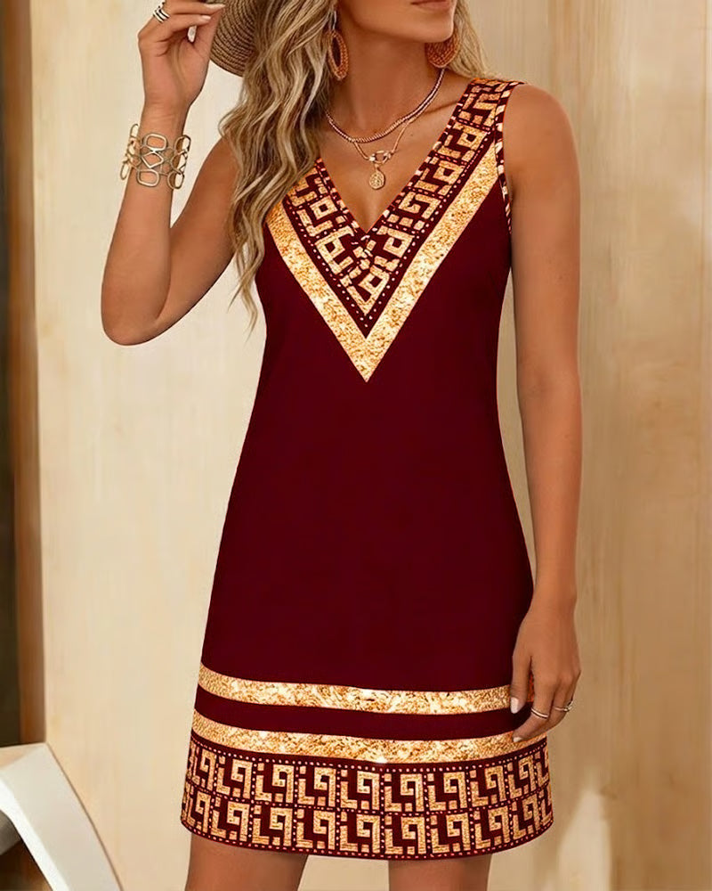 Alora | Geometric Border Summer Dress