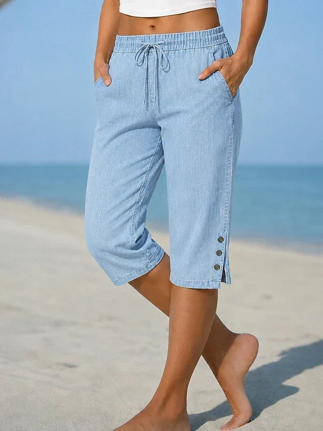 Audrina | Casual Drawstring Cropped Pants