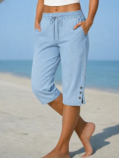 Audrina | Casual Drawstring Cropped Pants