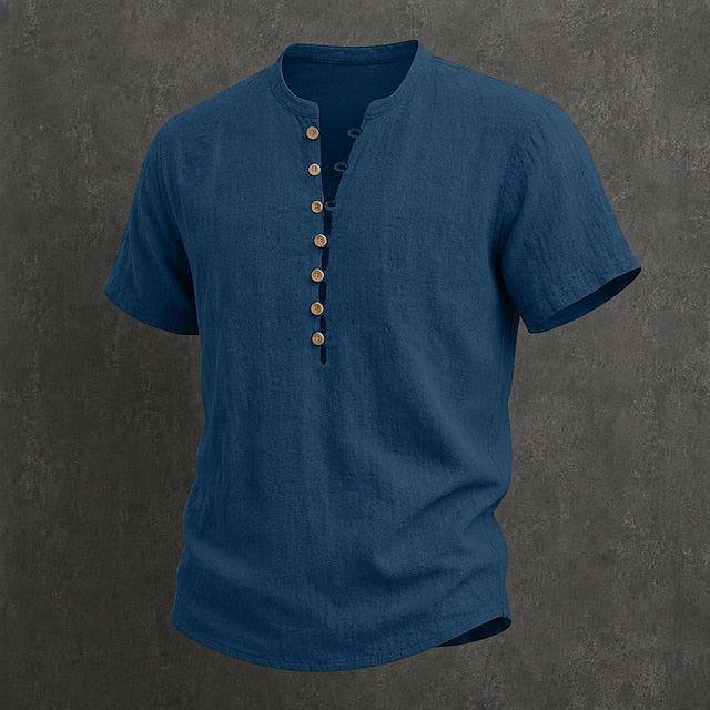 Wade | Breathable Button Placket Linen Shirt