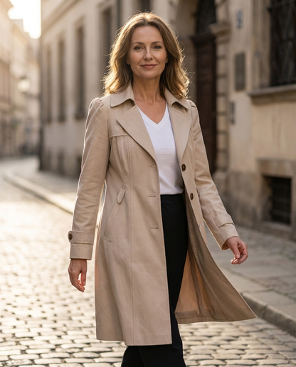 Josette | Elegant Notch Collar Trench Coat