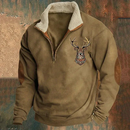 Lorcan | Vintage Deer Patch Pullover