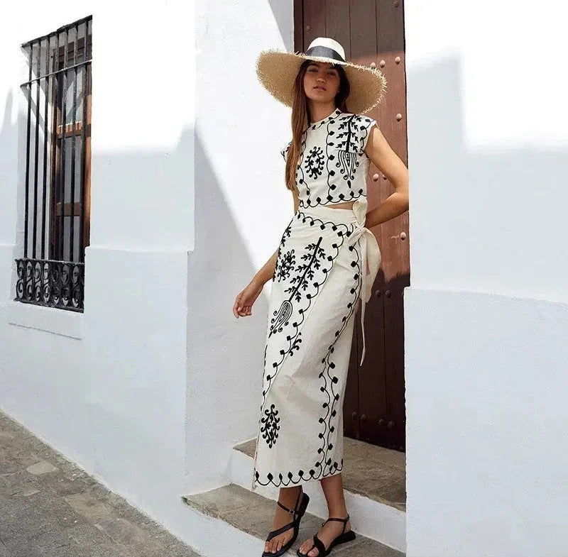 Zerina | Embroidered Two Piece Set