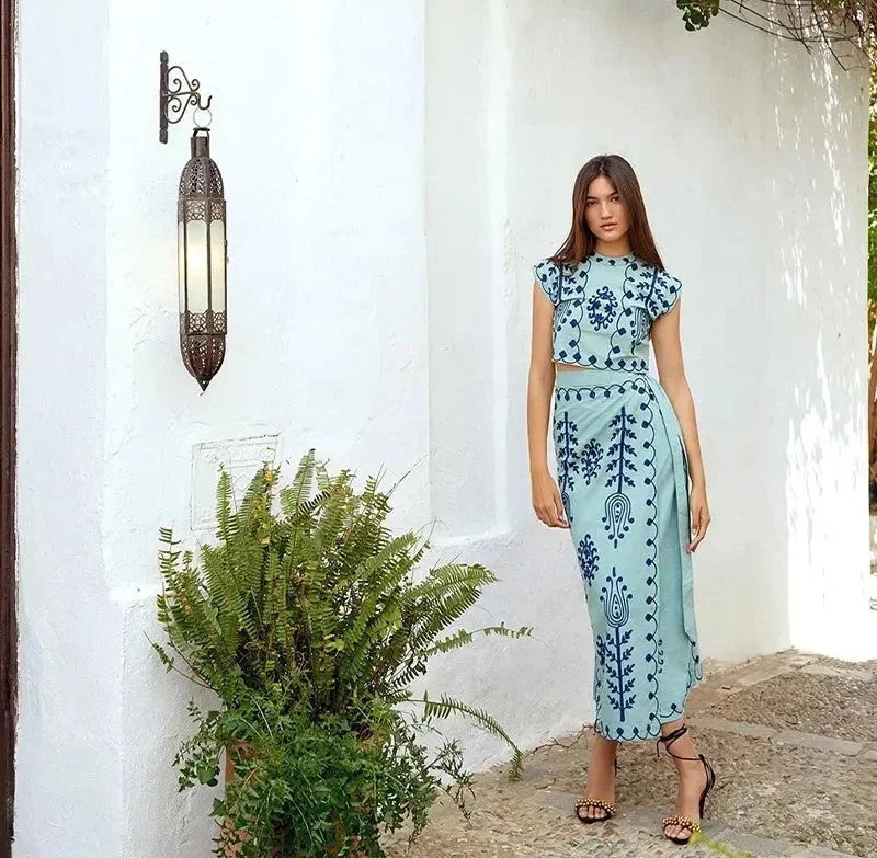 Zerina | Embroidered Two Piece Set