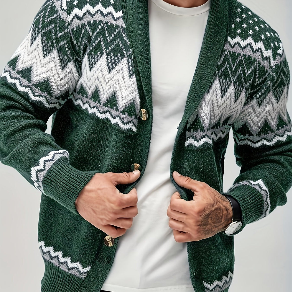 Torrance | Nordic Pattern Button Cardigan