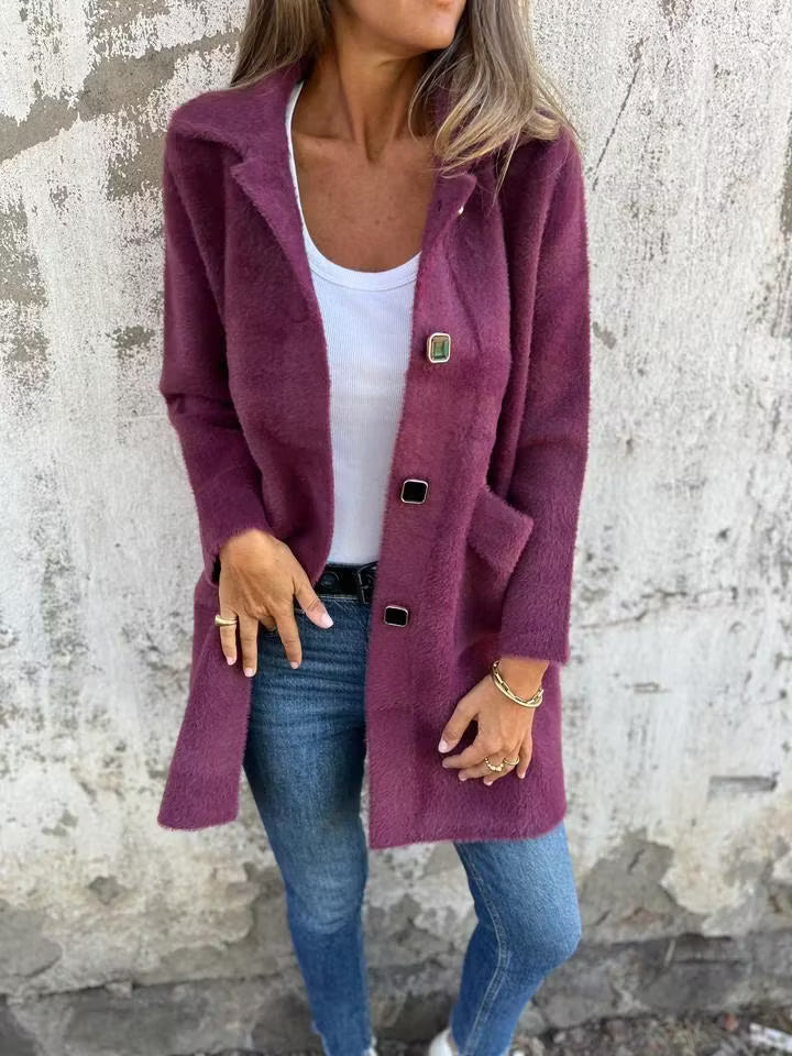 Florissa | Soft Touch Longline Button Coat