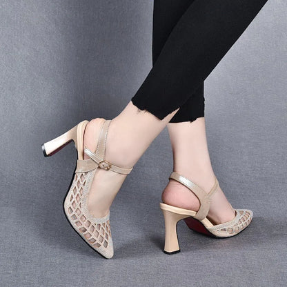Bellisara | Elegant Buckled Mesh Pumps