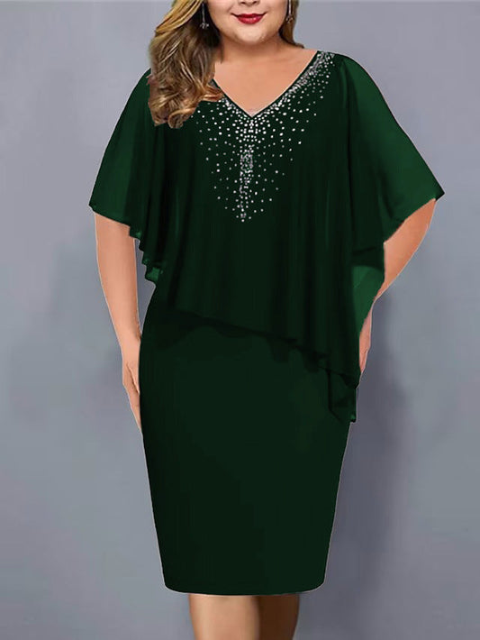 Faustine | Elegant Chiffon Cape Dress