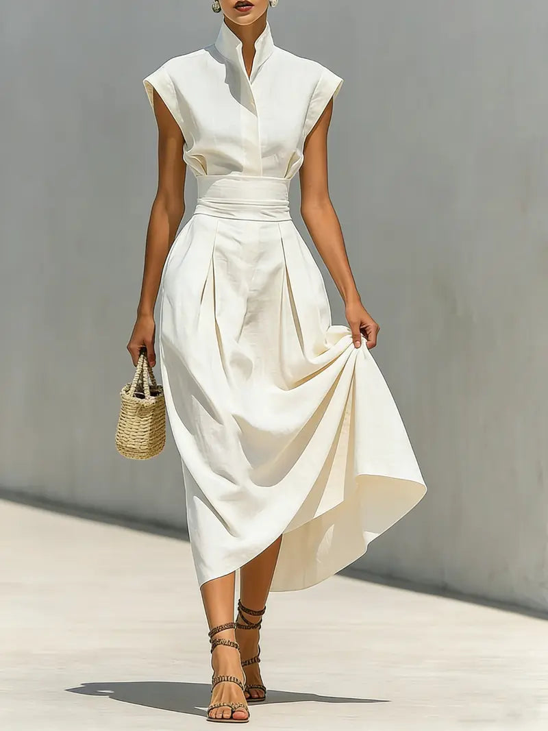 Celestielle | Structured Waist Midi Dress
